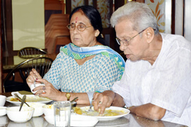 Guests dining together at the hotel restaurant